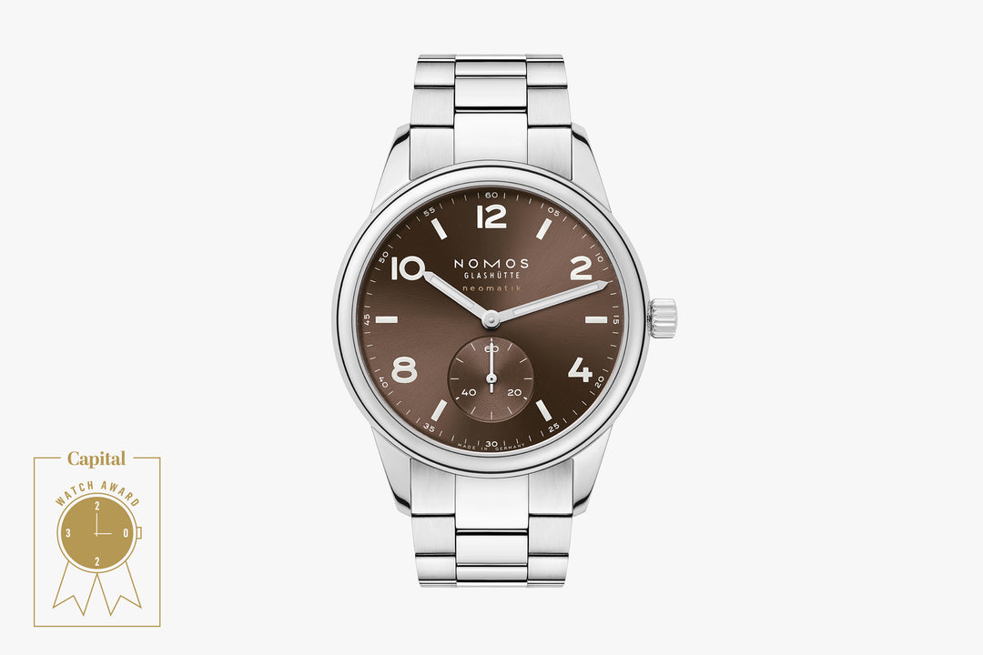 NOMOS Club 39.5mm Galvanized, brown gold, sunburst decoration Dial Grey Bracelet Club Sport, with quick-change spring bars Strap