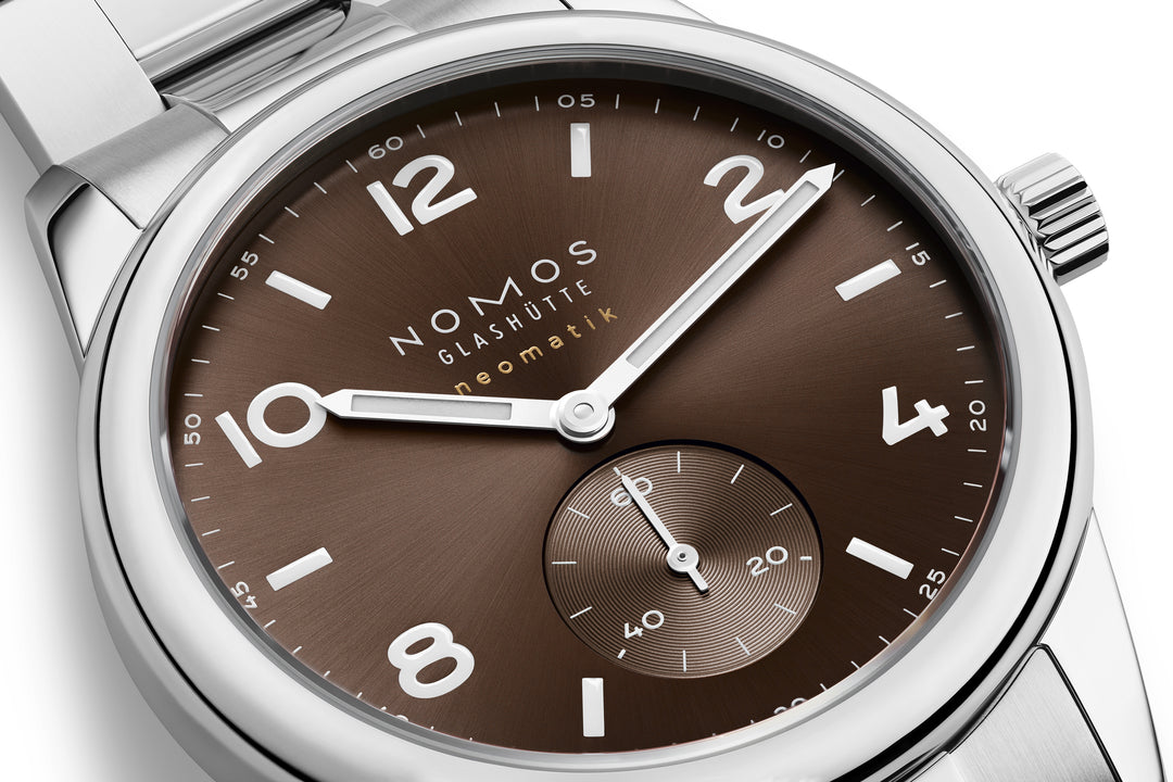NOMOS Club 39.5mm Galvanized, brown gold, sunburst decoration Dial Grey Bracelet Club Sport, with quick-change spring bars Strap