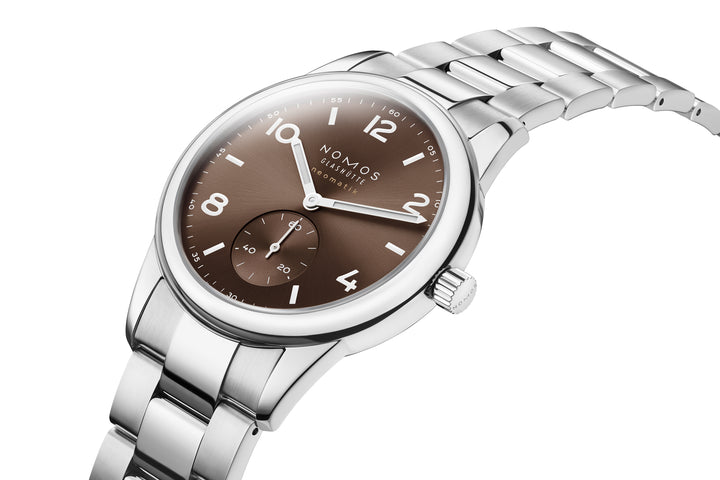 NOMOS Club 39.5mm Galvanized, brown gold, sunburst decoration Dial Grey Bracelet Club Sport, with quick-change spring bars Strap