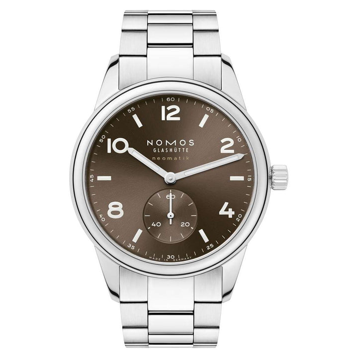 NOMOS Club 39.5mm Galvanized, brown gold, sunburst decoration Dial Grey Bracelet Club Sport, with quick-change spring bars Strap