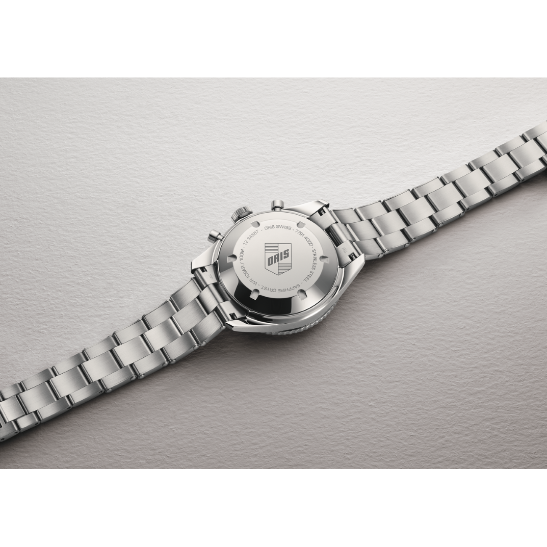 Oris Divers Sixty Five Chronograph 40mm silver grey Dial Silver Steel Bracelet