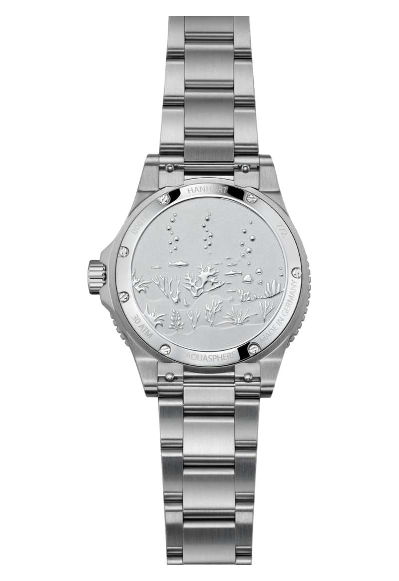 Hanhart Aquasphere FreeFall Blue 42mm Navy Dial Silver Steel Bracelet