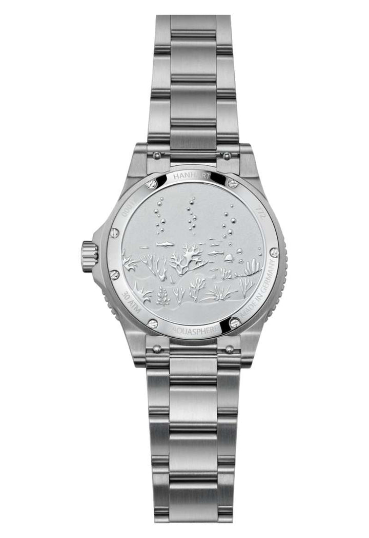 Hanhart Aquasphere FreeFall Blue 42mm Navy Dial Silver Steel Bracelet