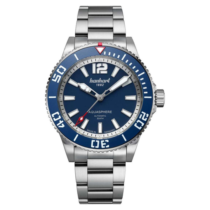 Hanhart Aquasphere FreeFall Blue 42mm Navy Dial Silver Steel Bracelet