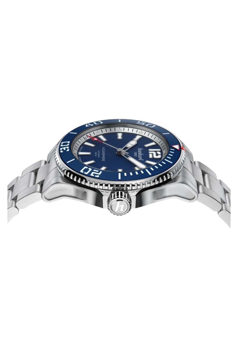 Hanhart Aquasphere FreeFall Blue 42mm Navy Dial Silver Steel Bracelet