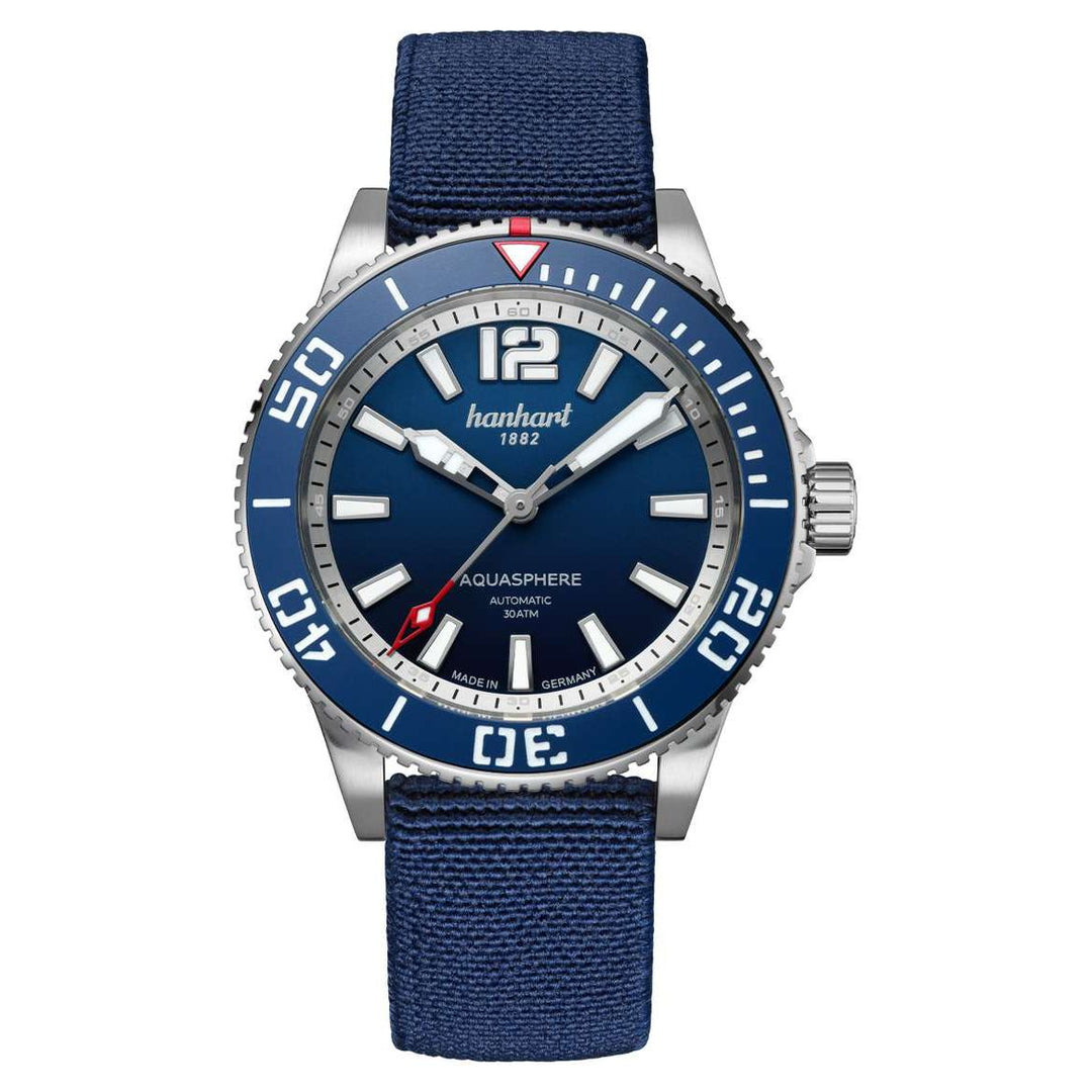 Hanhart Aquasphere Ocean Fade 42mm Blue Dial Blue Strap