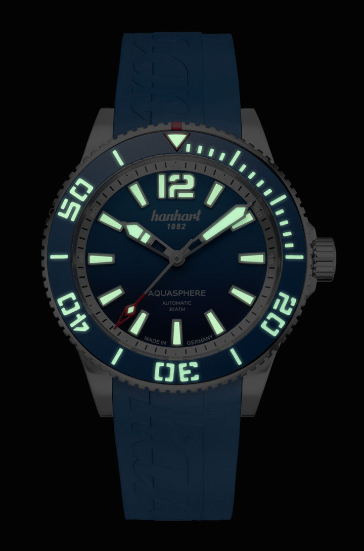 Hanhart Aquasphere Ocean Fade 42mm Blue Dial Blue Strap