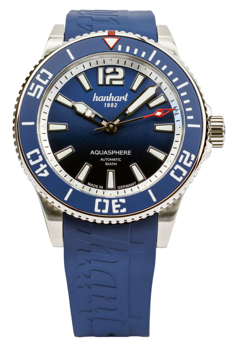 Hanhart Aquasphere Ocean Fade 42mm Blue Dial Blue Strap