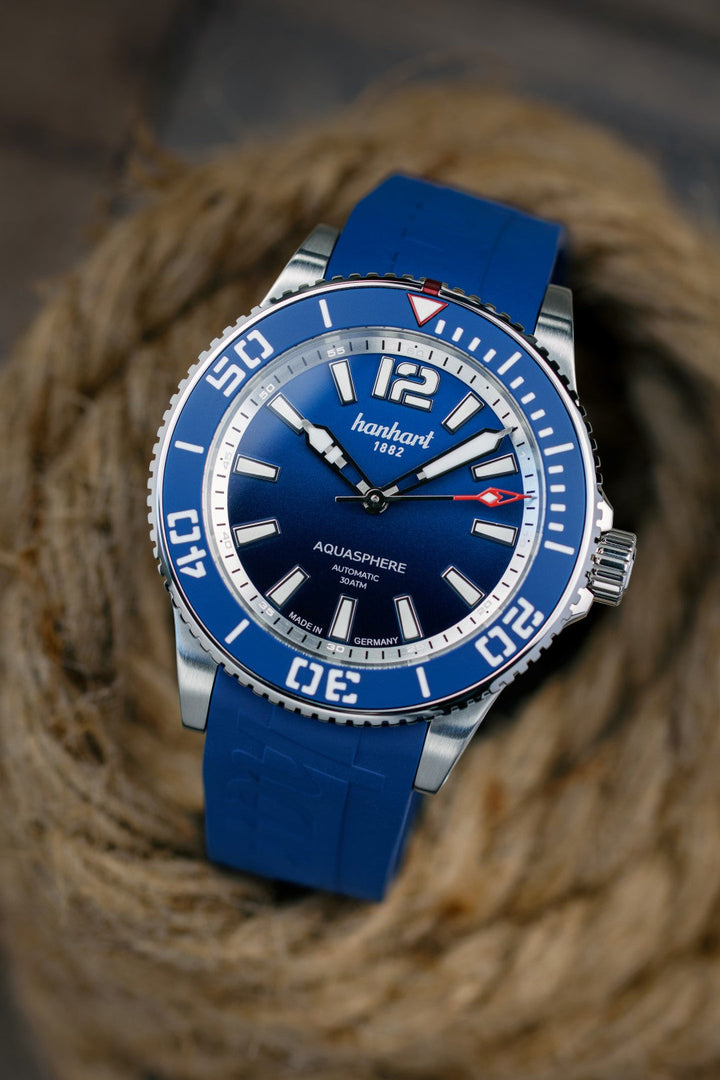 Hanhart Aquasphere Ocean Fade 42mm Blue Dial Blue Strap