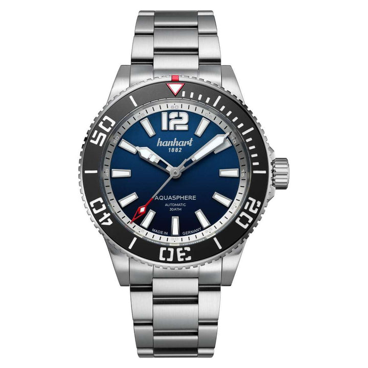 Hanhart Aquasphere Ocean Fade 42mm Black Dial Silver Steel Bracelet