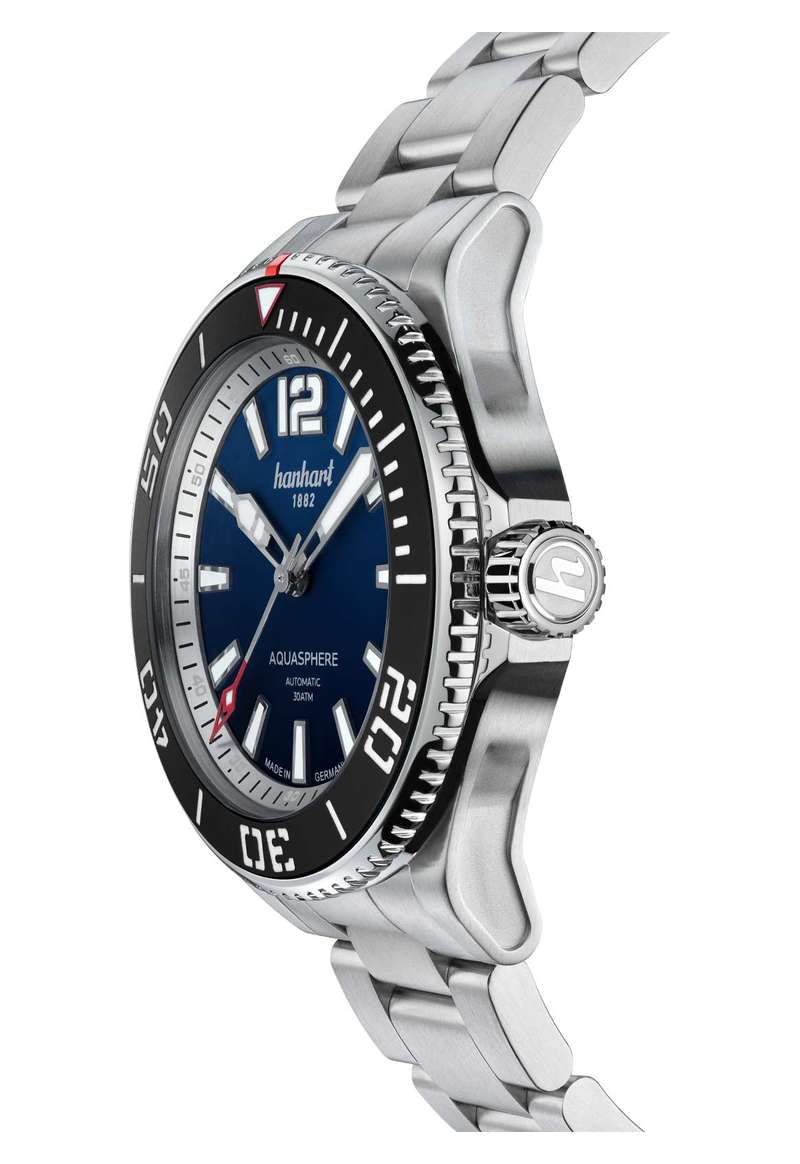 Hanhart Aquasphere Ocean Fade 42mm Black Dial Silver Steel Bracelet