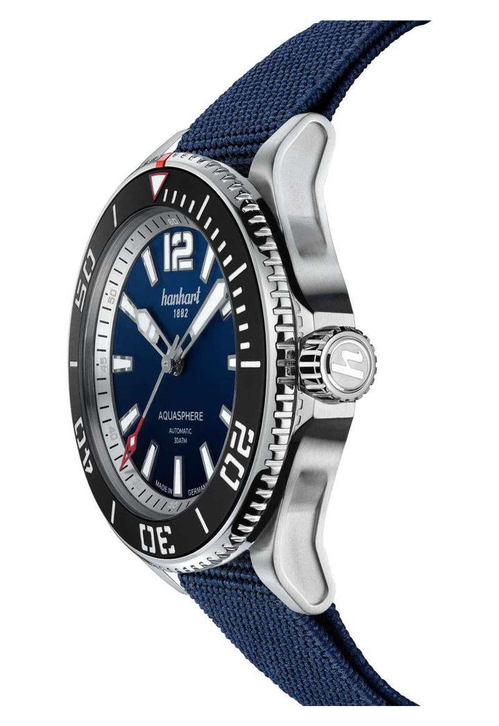 Hanhart Aquasphere Ocean Fade 42mm Black Dial Blue Strap