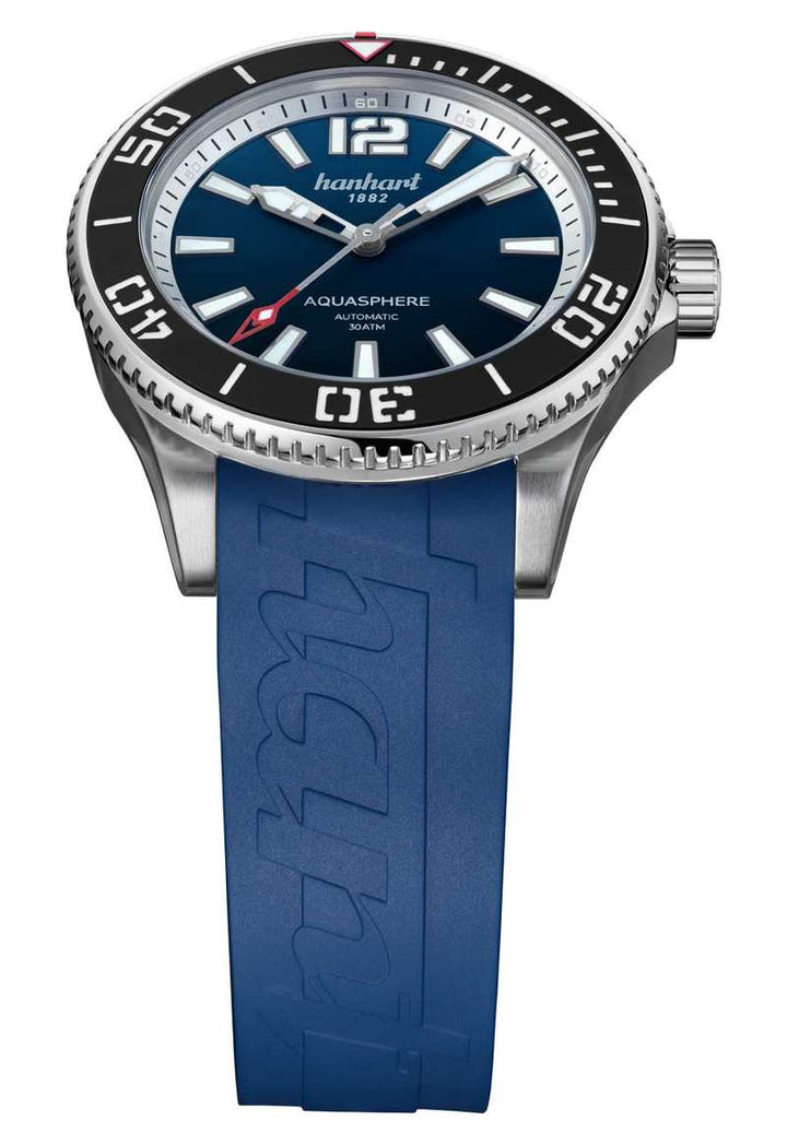 Hanhart Aquasphere Ocean Fade 42mm Black Dial Blue Strap