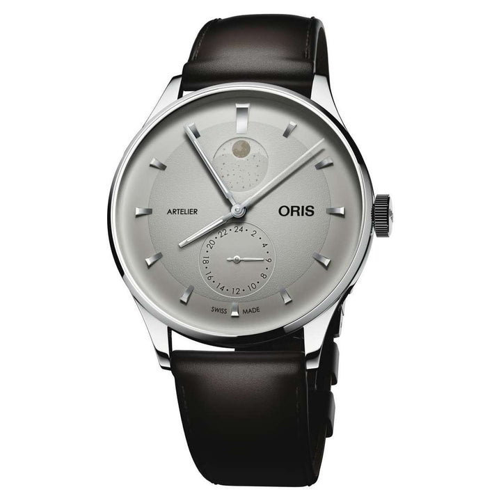 Oris Artelier Complication 39.5mm White Dial Black Leather Strap