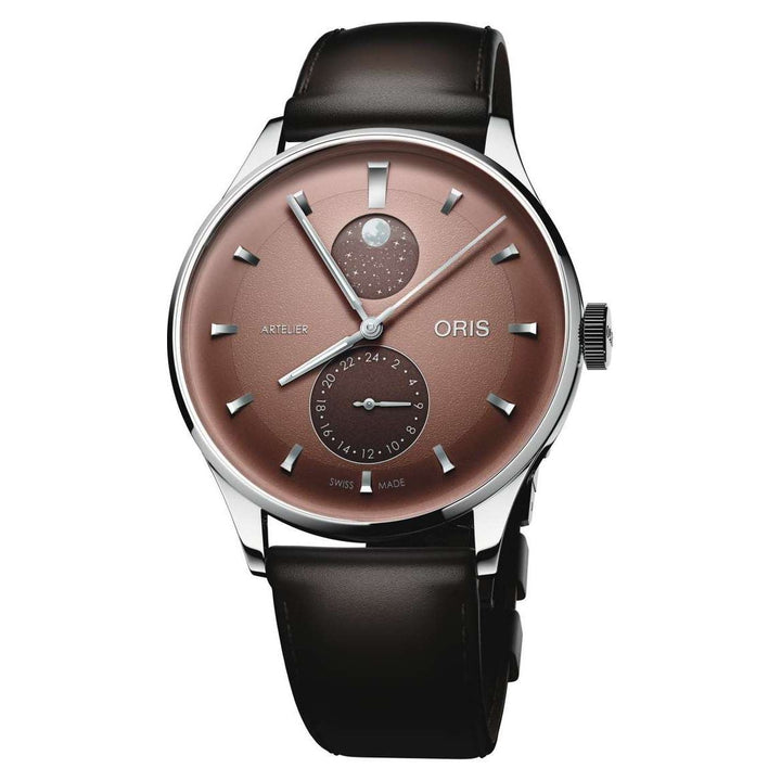 Oris Artelier Complication 39.5mm Brown Dial Black Leather Strap