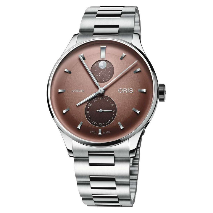 Oris Artelier Complication 39.5mm Brown Dial Silver Stainless Steel Bracelet