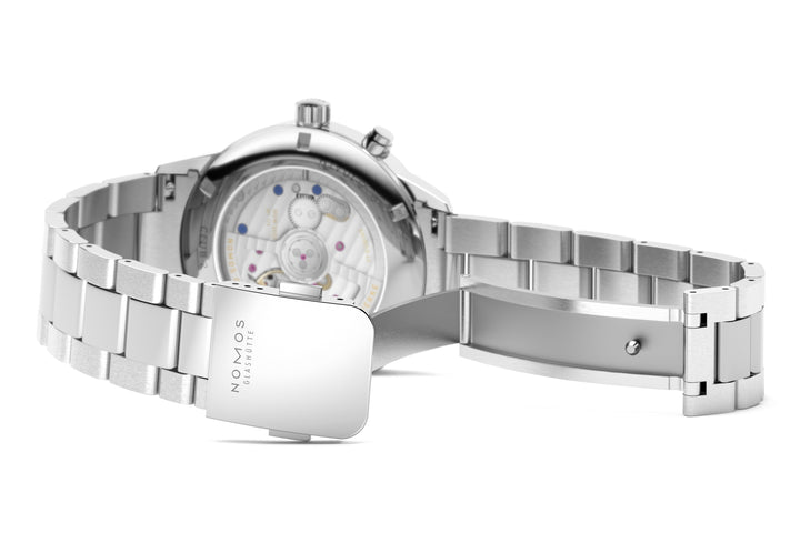 NOMOS Club 40mm Galvanized, blue, sunburst decoration Dial Grey Bracelet Club Sport, with quick-change spring bars Strap
