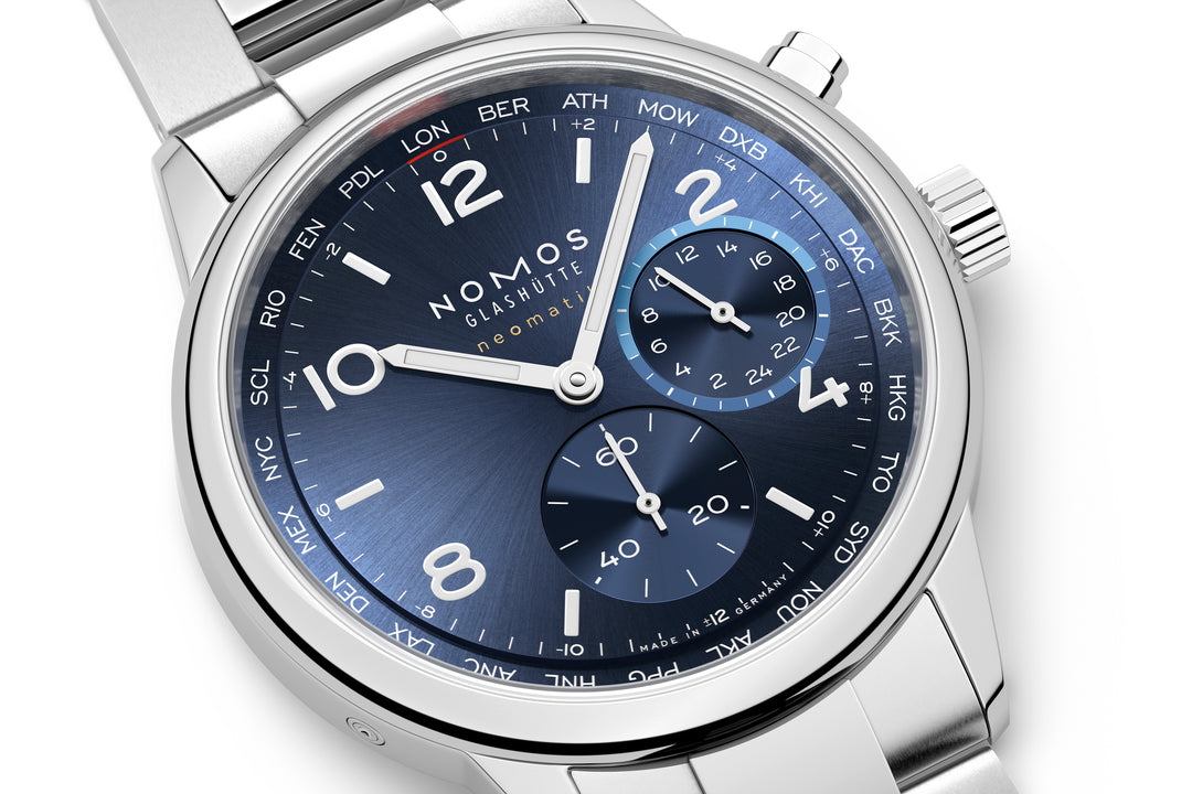 NOMOS Club 40mm Galvanized, blue, sunburst decoration Dial Grey Bracelet Club Sport, with quick-change spring bars Strap