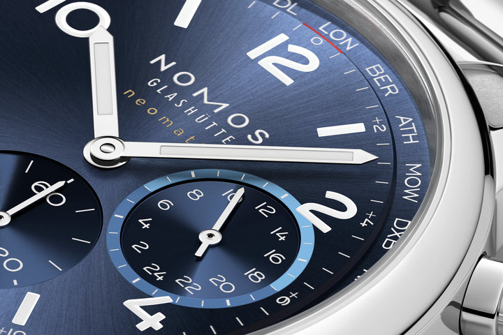 NOMOS Club 40mm Galvanized, blue, sunburst decoration Dial Grey Bracelet Club Sport, with quick-change spring bars Strap