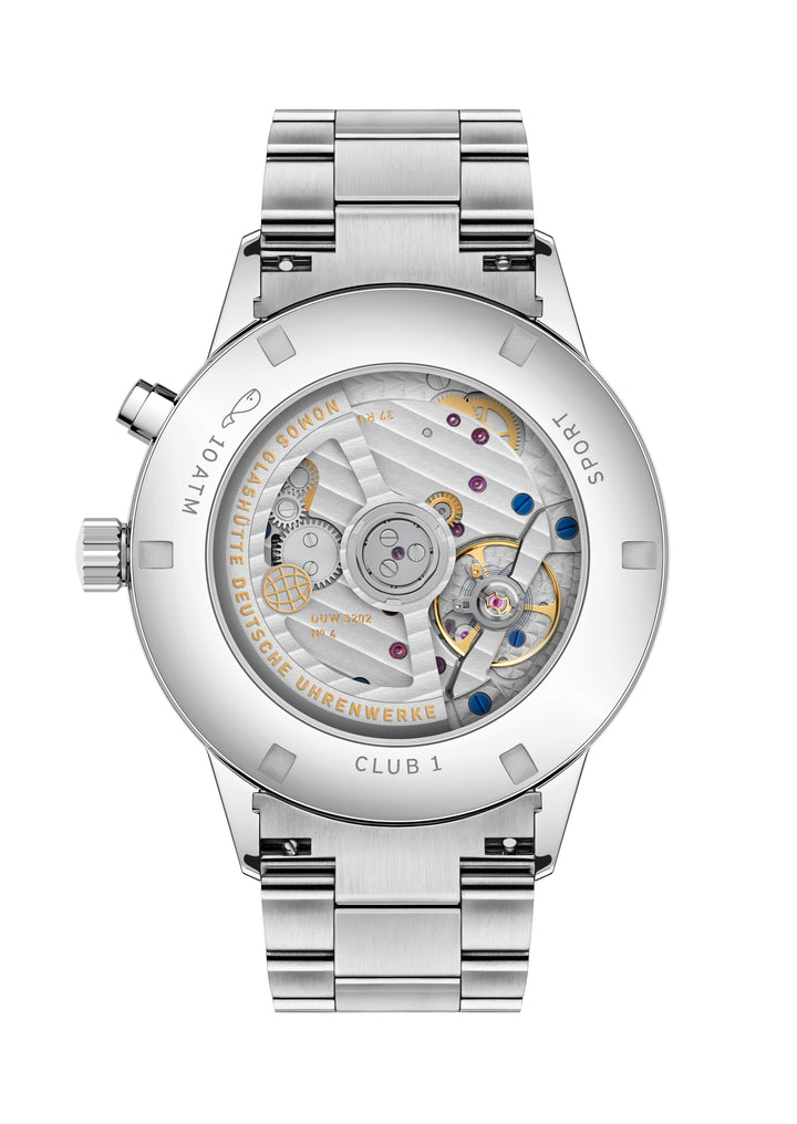NOMOS Club 40mm Galvanized, rhodium-plated, sunburst decoration Dial Grey Bracelet Club Sport, with quick-change spring bars Strap
