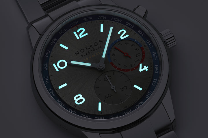 NOMOS Club 40mm Galvanized, rhodium-plated, sunburst decoration Dial Grey Bracelet Club Sport, with quick-change spring bars Strap