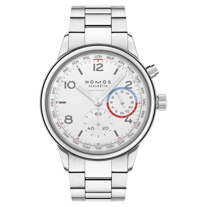 NOMOS Club 40mm Galvanized, white silver-plated Dial Grey Bracelet Club Sport, with quick-change spring bars Strap
