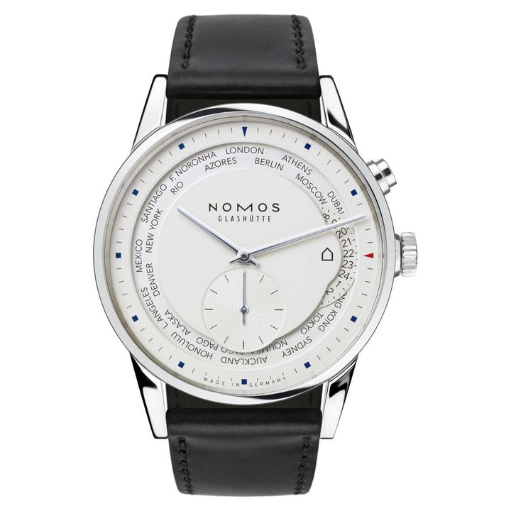 NOMOS Zürich 39.9mm Galvanized, white silver-plated Dial Black Horween Genuine Shell Cordovan Strap
