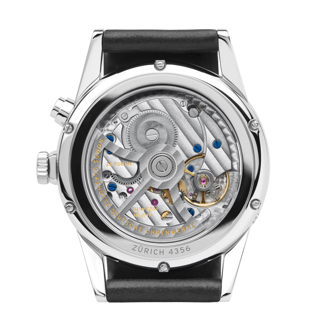 NOMOS Zürich 39.9mm Galvanized, white silver-plated Dial Black Horween Genuine Shell Cordovan Strap