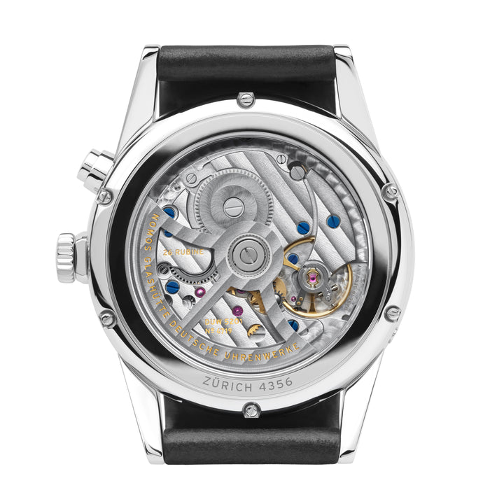 NOMOS Zürich 39.9mm Galvanized, white silver-plated Dial Black Horween Genuine Shell Cordovan Strap