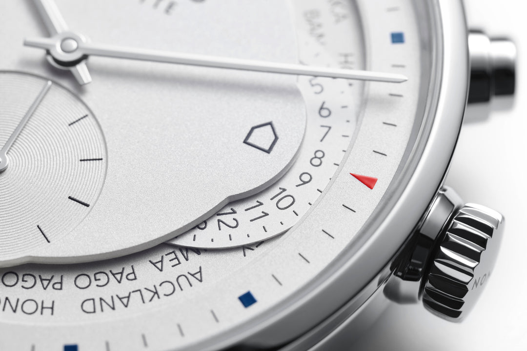 NOMOS Zürich 39.9mm Galvanized, white silver-plated Dial Black Horween Genuine Shell Cordovan Strap