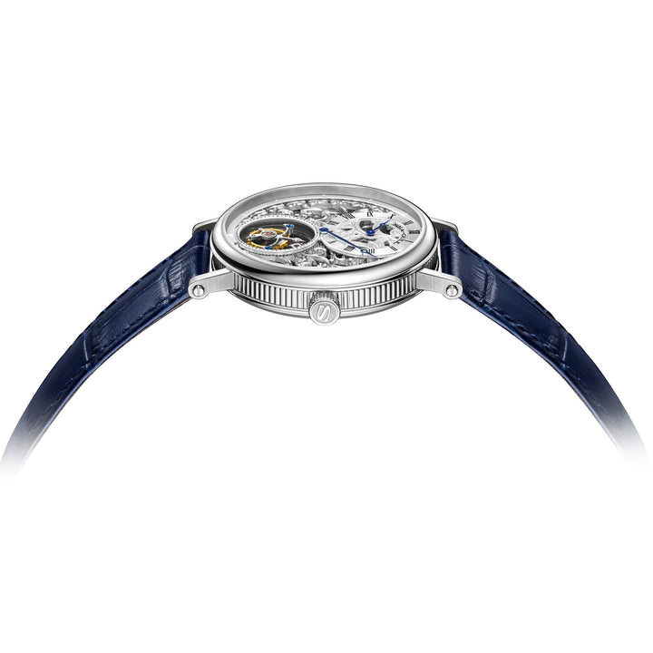 Seagull Tourbillon 39mm Skeleton Dial Blue Strap