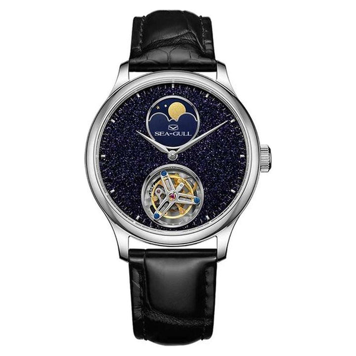 Seagull Tourbillon 42mm Blue Dial Black Crocodile Strap