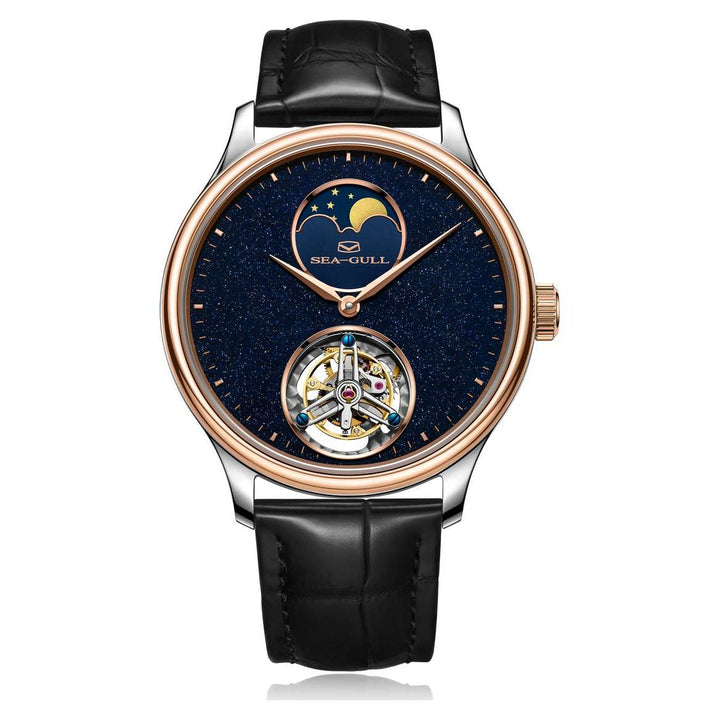 Seagull Tourbillon 42mm Blue Dial Black Strap