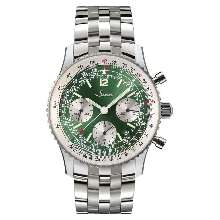 Sinn 903 St II G 41mm Green Dial Silver Steel Bracelet