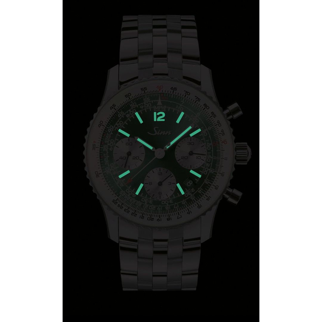Sinn 903 St II G 41mm Green Dial Silver Steel Bracelet