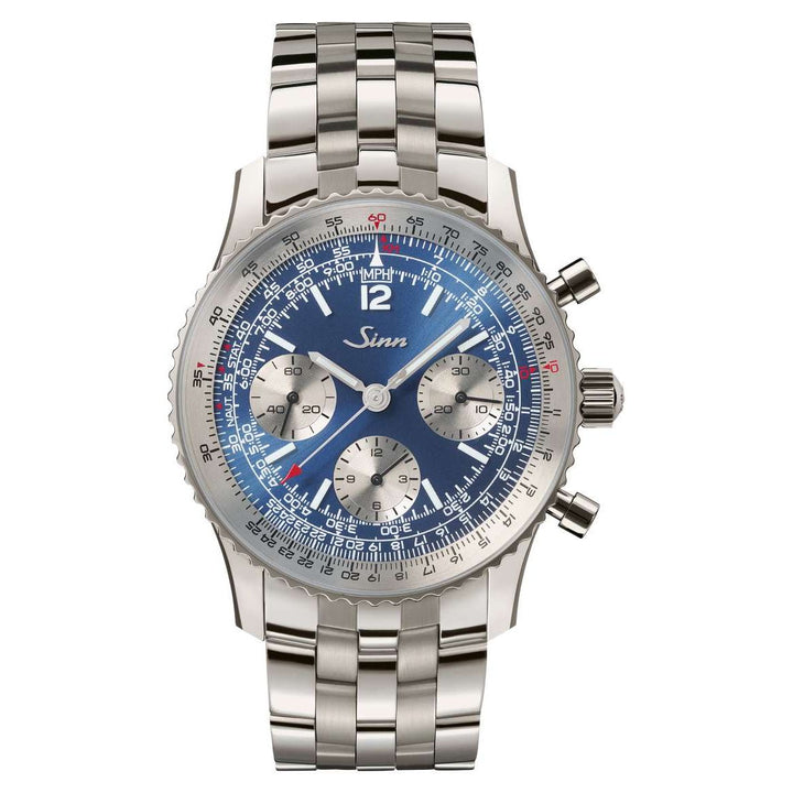Sinn 903 Ti II Anniversary 41mm Blue Dial Titanium Bracelet