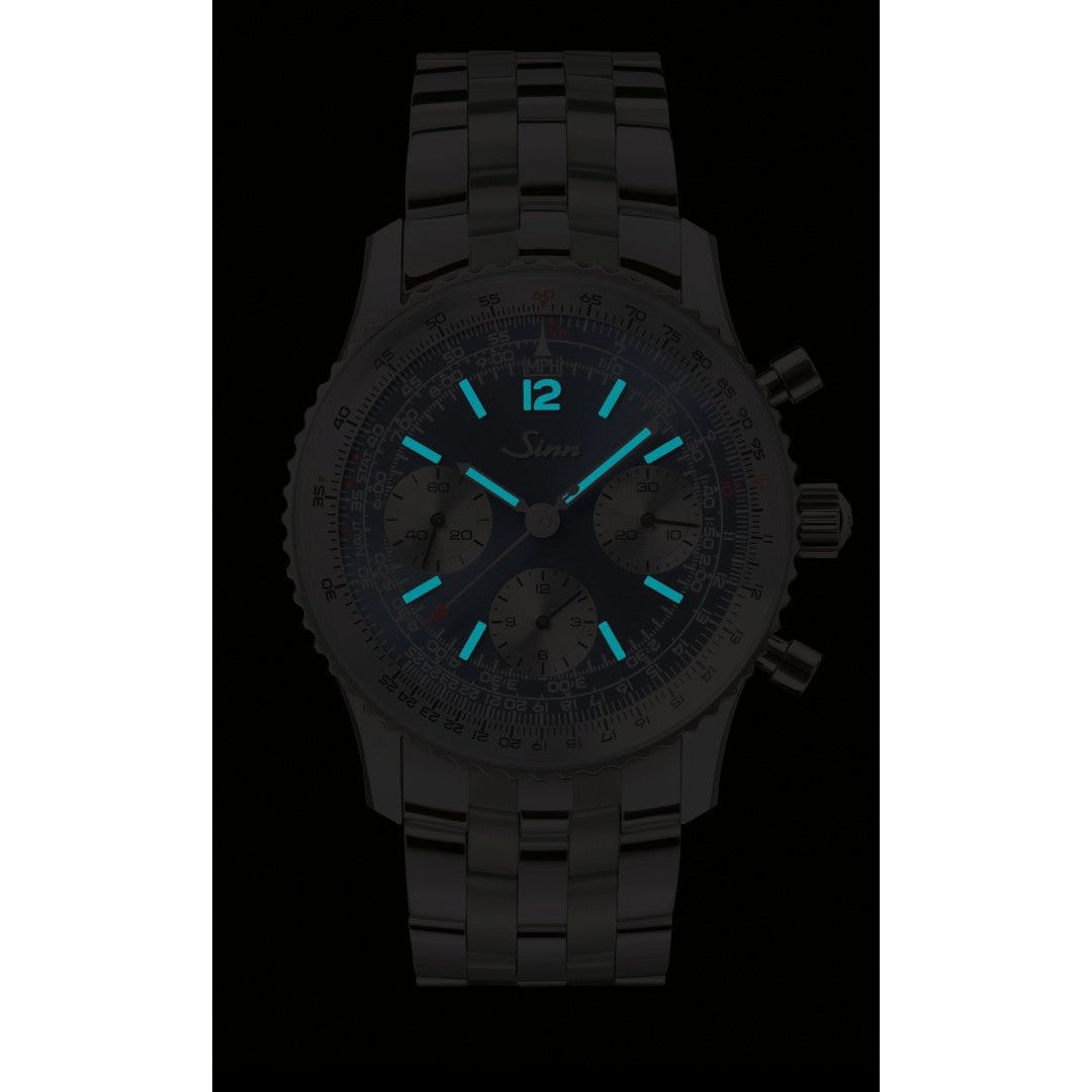 Sinn 903 Ti II Anniversary 41mm Blue Dial Titanium Bracelet