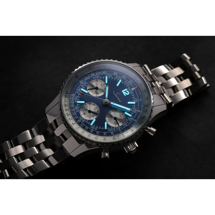 Sinn 903 Ti II Anniversary 41mm Blue Dial Titanium Bracelet