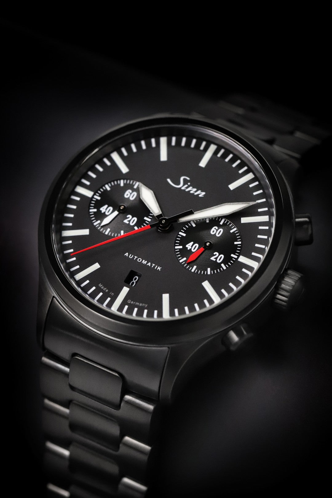 SINN 936 S 43mm Black Dial Black Stainless Steel Bracelet