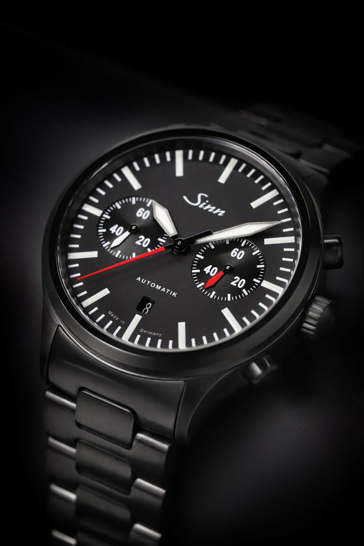 SINN 936 S 43mm Black Dial Black Stainless Steel Bracelet