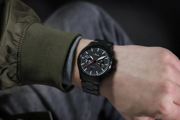 SINN 936 S 43mm Black Dial Black Stainless Steel Bracelet