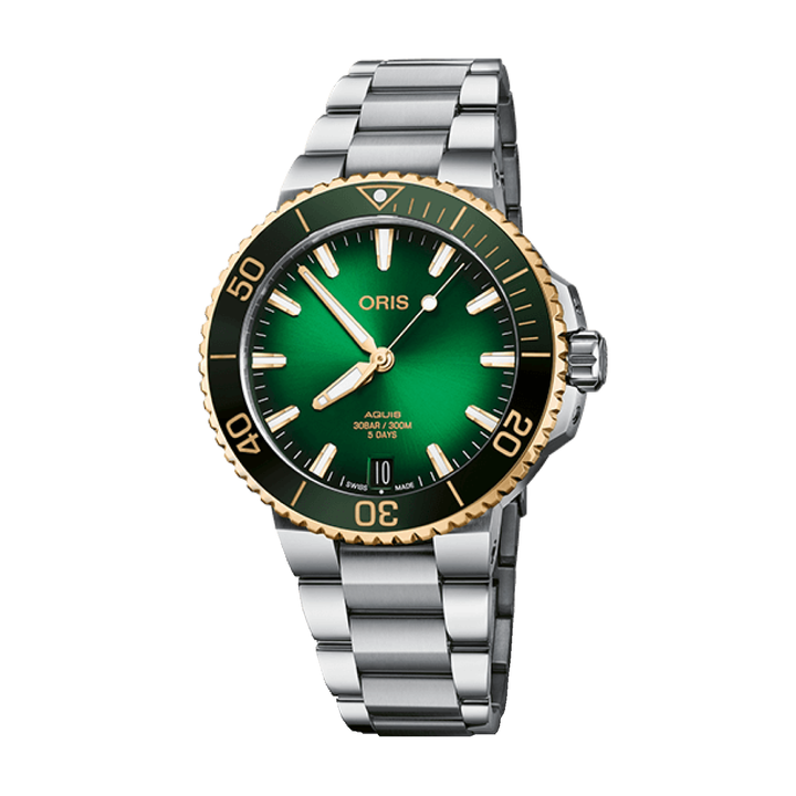 Oris Aquis Cal 400 41.5mm Green Dial Silver Steel Bracelet