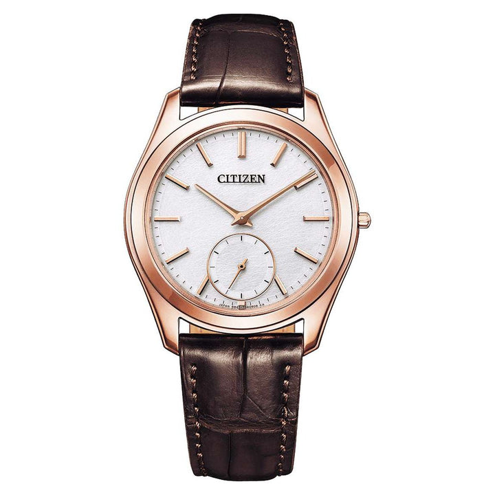 Citizen Eco-Drive One 36.6mm White Dial Brown Strap
