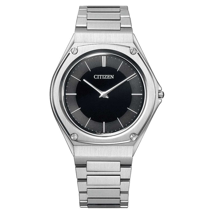 Citizen Eco-Drive One 38mm Black Dial Silver Strap