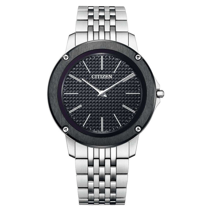 Citizen Eco-Drive One 39mm Black Dial Silver Strap