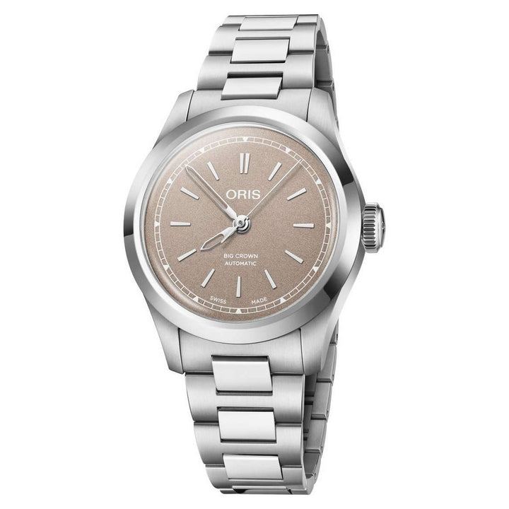 Oris Big Crown 34mm Brown Dial Silver Steel Bracelet