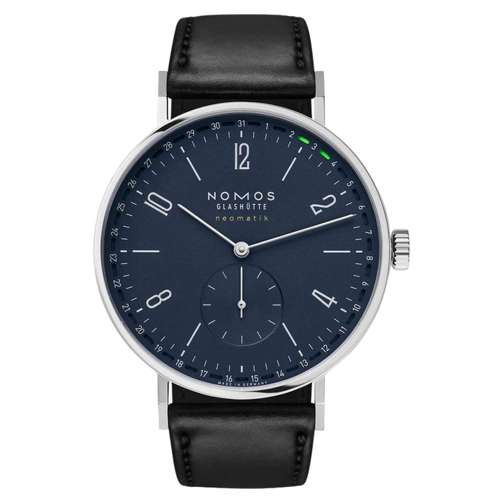 NOMOS Tangente 40.5mm Midnight blue Dial Black Horween Genuine Shell Cordovan remborde, hand-stitched Strap