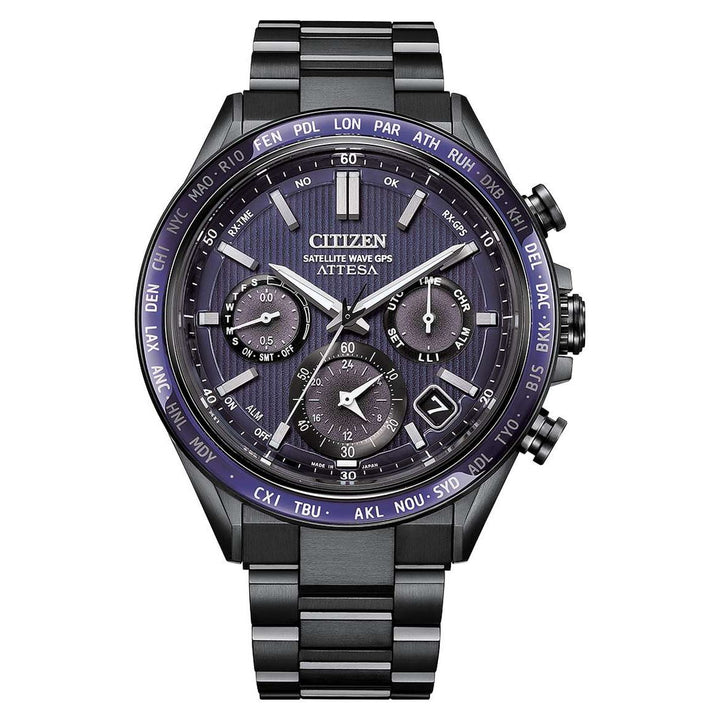 Citizen Attesa 44.6mm Purple Dial Black Strap
