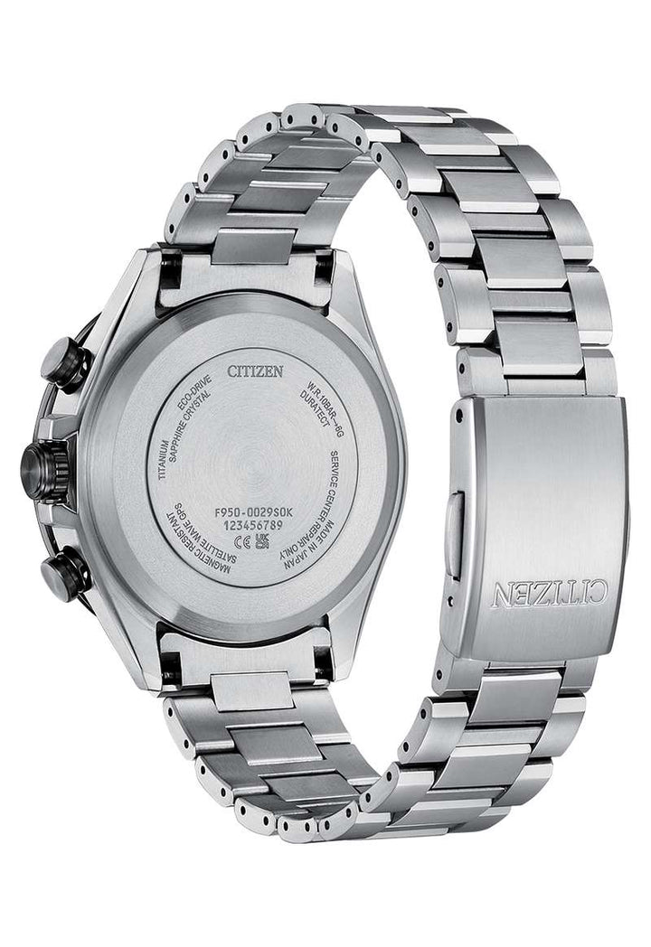 Citizen Attesa Satelite Wave GPS 44.5mm Blue Dial Silver Strap
