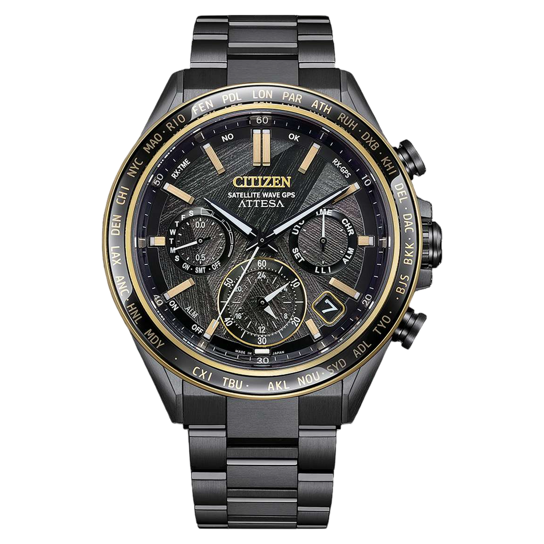 Citizen Attesa 44.6mm Black Dial Grey Super Titanium Strap